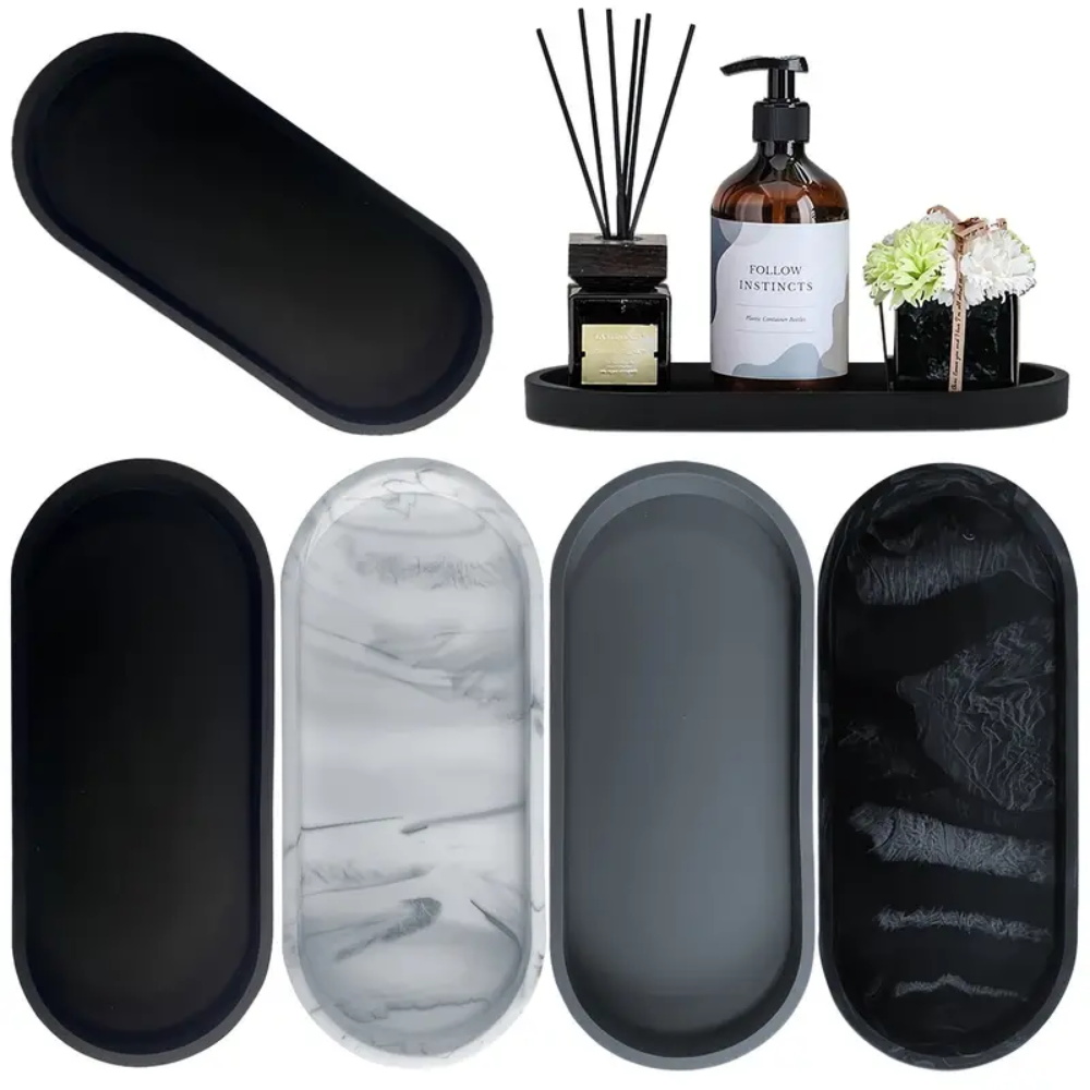 Home Essentials Bathroom Organizer - Bandeja de silicona para tocador de