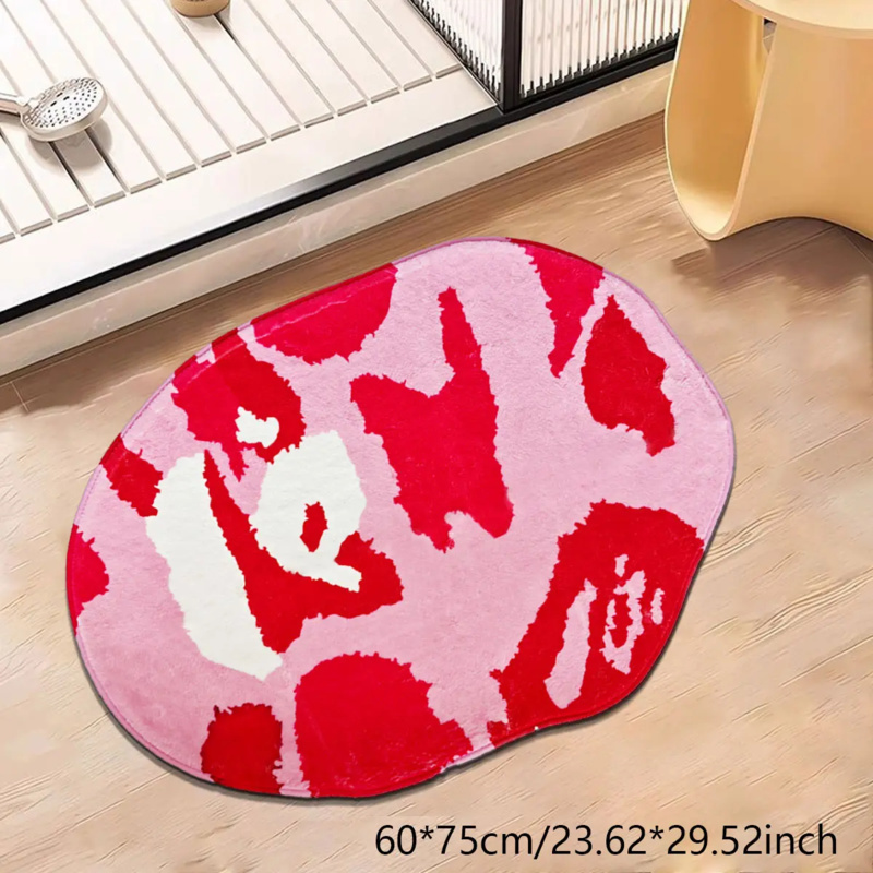 Zara Home Bathroom Rug - VIKAMA Alfombra de baño irregular rosa,
