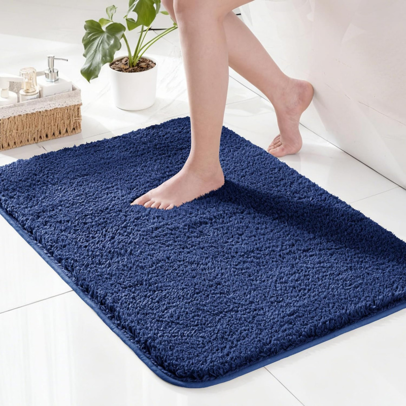 Zara Home Bathroom Rug - VIKAMA Alfombra de baño azul marino