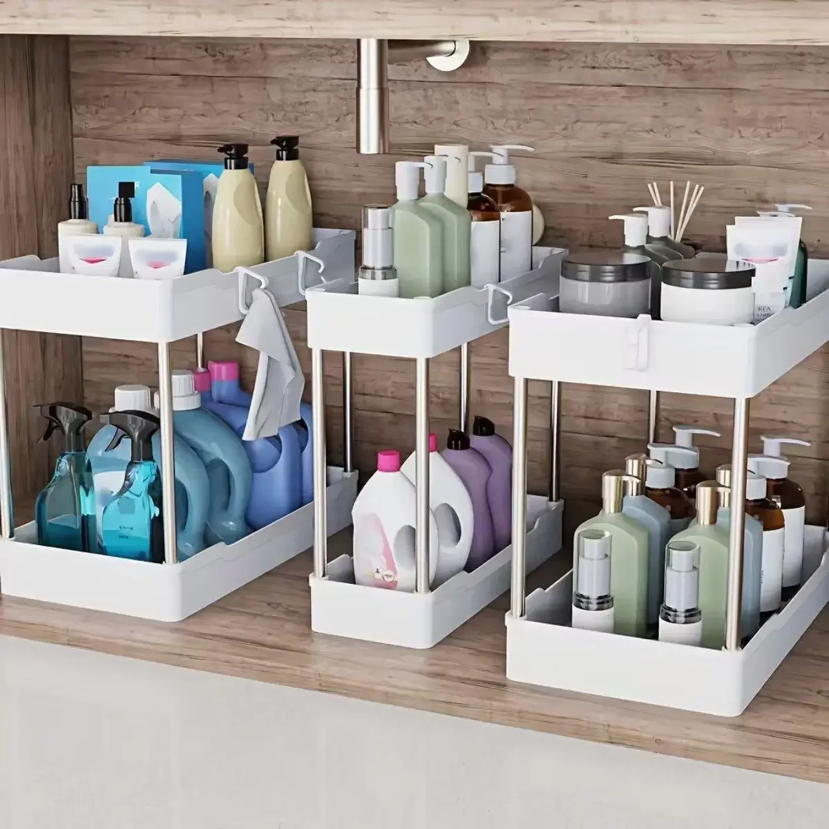 Home Bathroom Cabinets - Juego de 3 organizadores bajo fregadero,