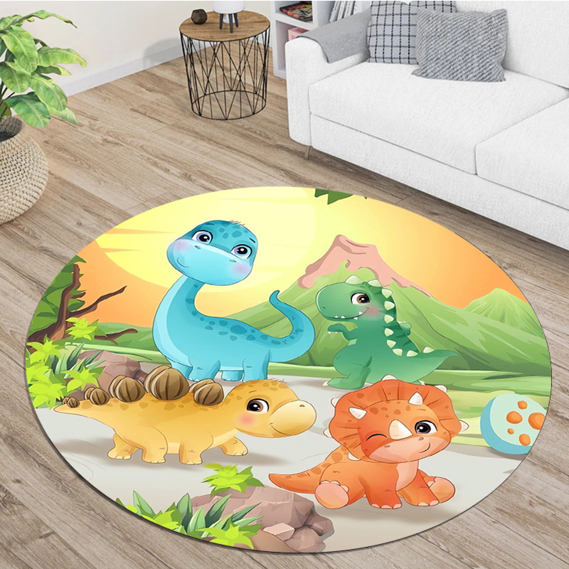 Zara Home Bathroom Rug - Alfombra redonda con diseño de dinosaurio