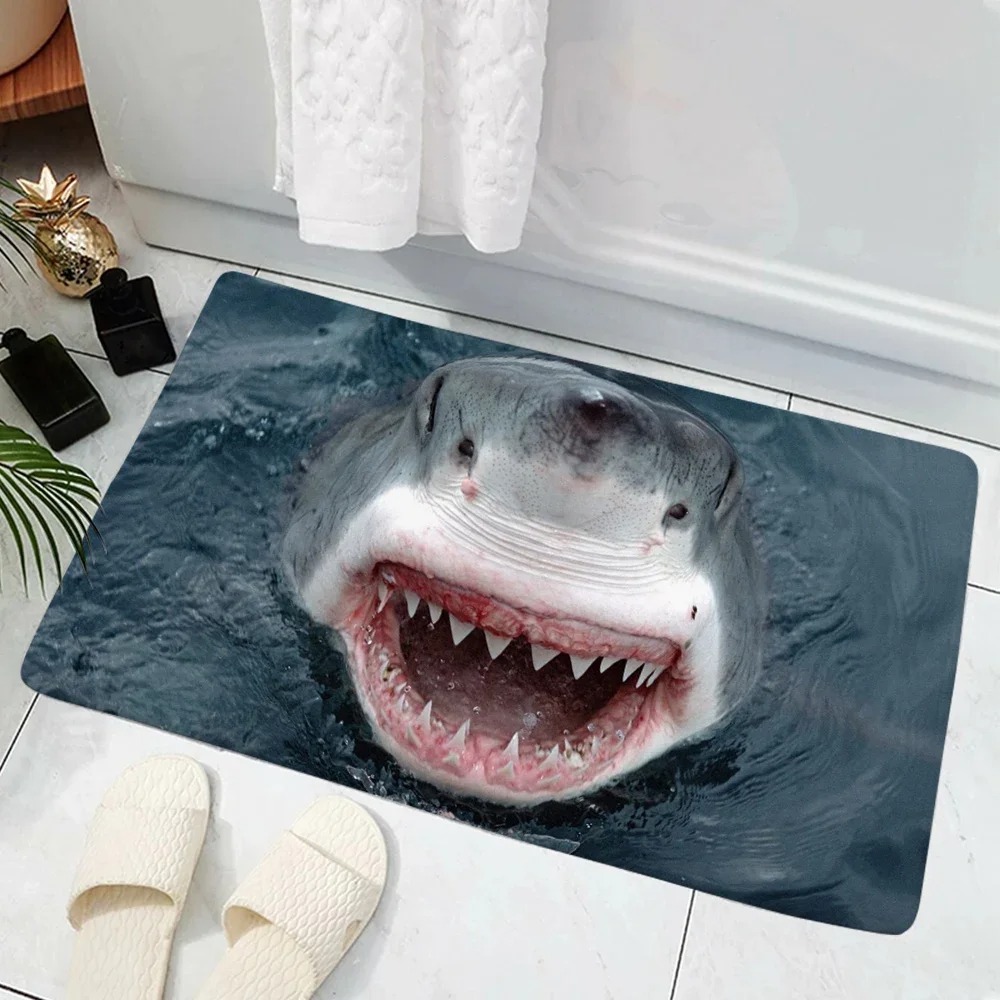 Zara Home Bathroom Rug - Felpudo de entrada creativo de tiburón