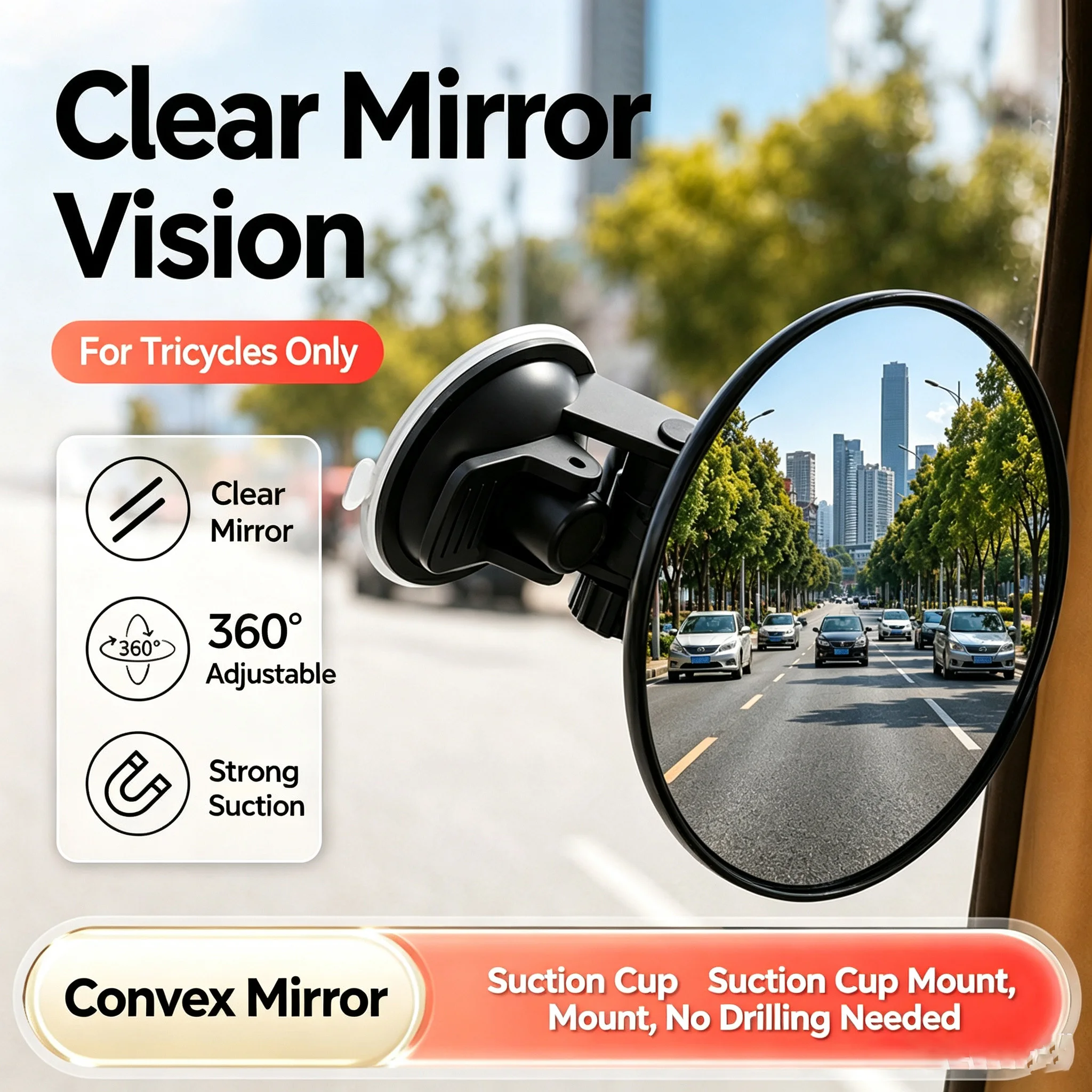 Shaving Mirror Suction - Espejo de Punto Ciego HD Giratorio