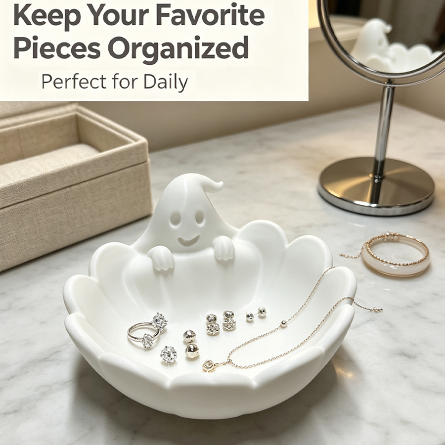 Home Essentials Bathroom Organizer - Bandeja de joyería 3D con forma