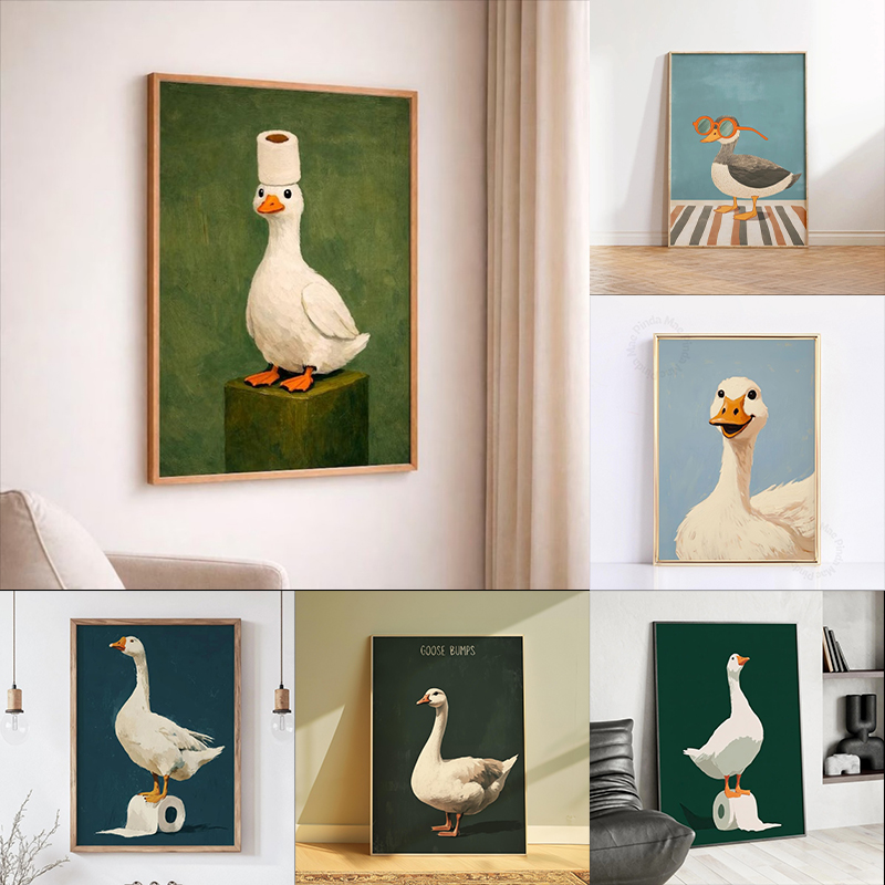 Home Bathroom Painting Ideas - Póster de pato y ganso, arte