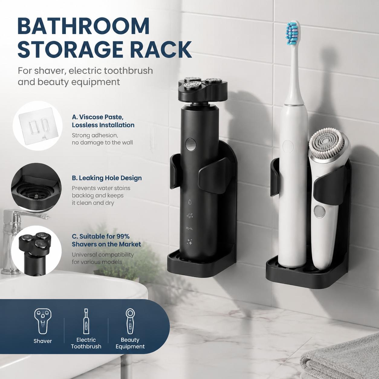 Soporte para cepillos de dient - Home Essentials Bathroom Organizer reseña y precio