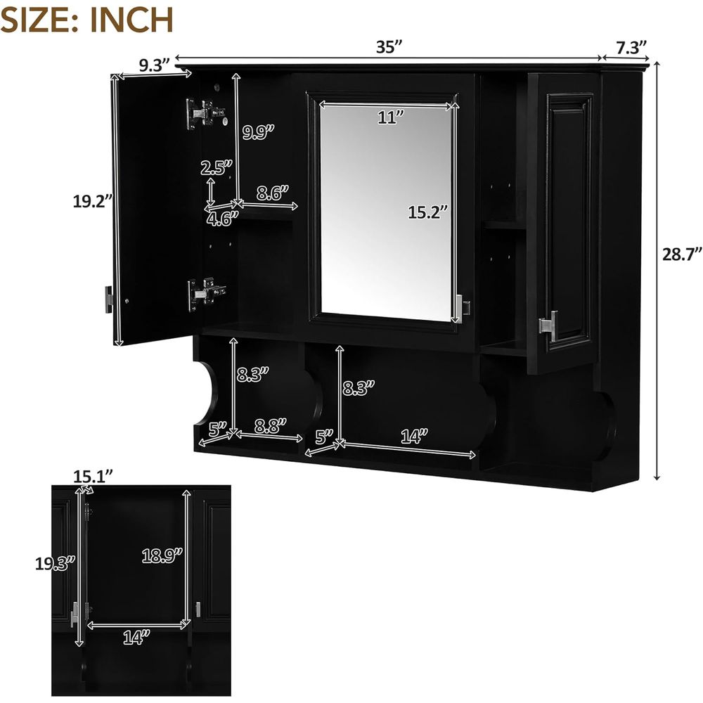 Gabinete de Baño con Espejo, B - Home Bathroom Cabinets reseña y precio