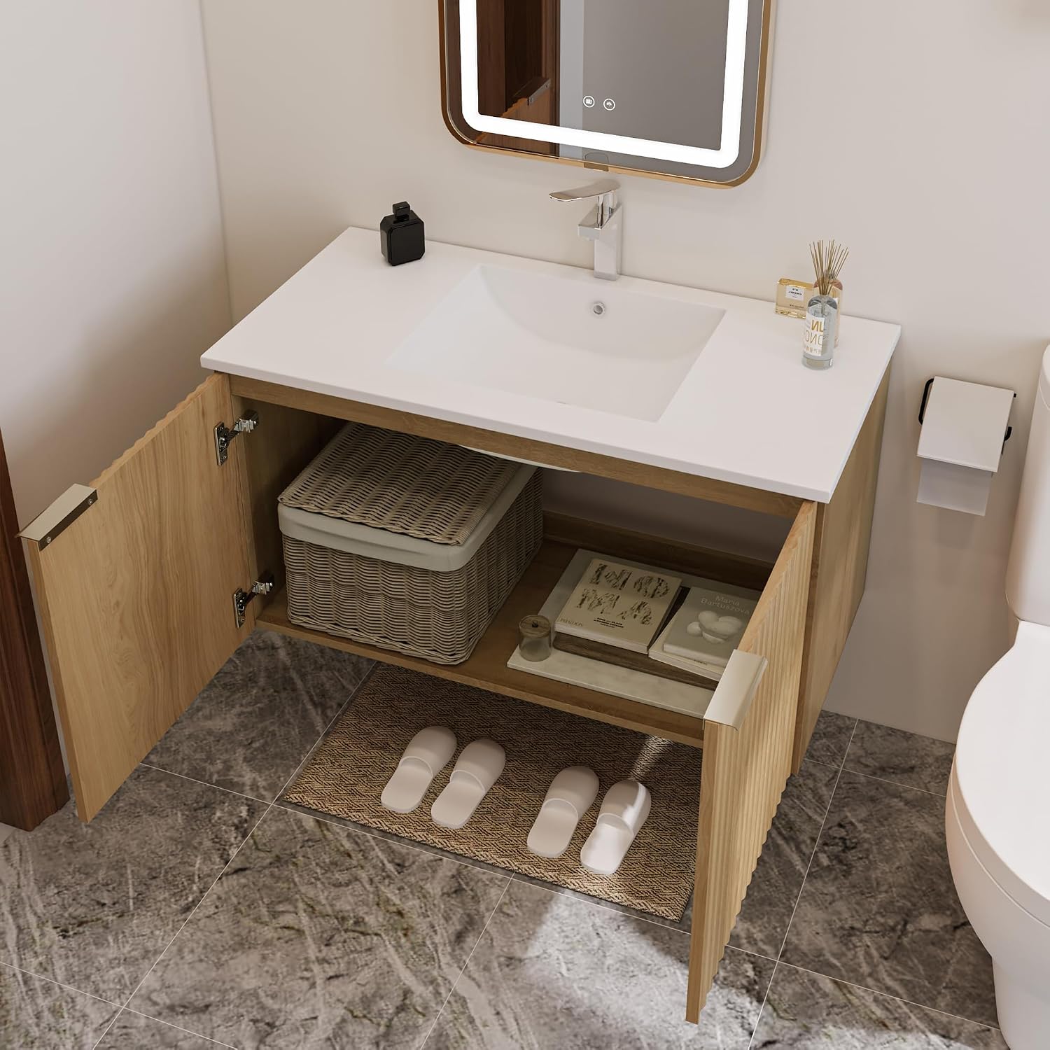 Mueble de Baño Flotante Modern - Home Bathroom Cabinets reseña y precio