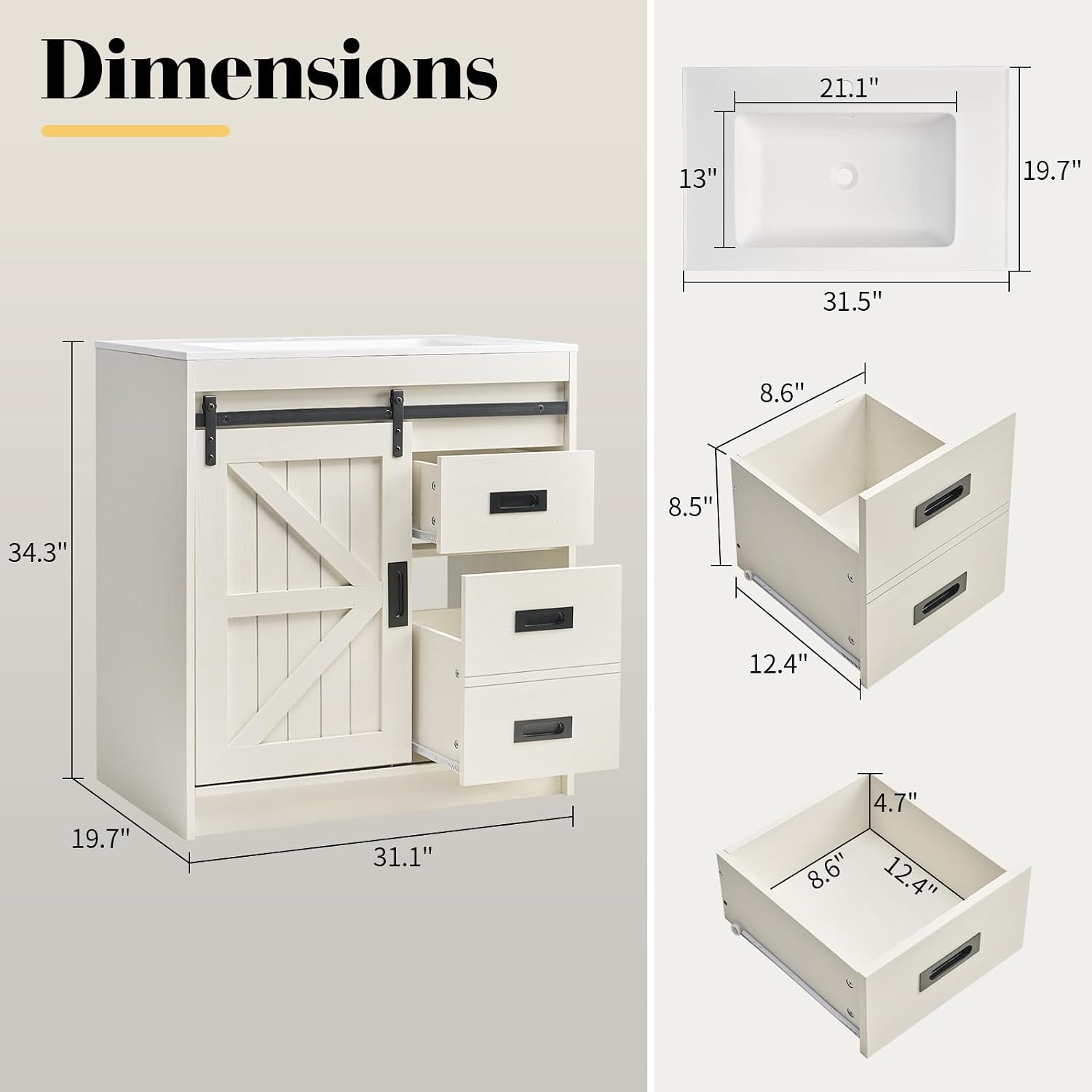 Mueble de Baño Grande Estilo R - Home Bathroom Cabinets reseña y precio