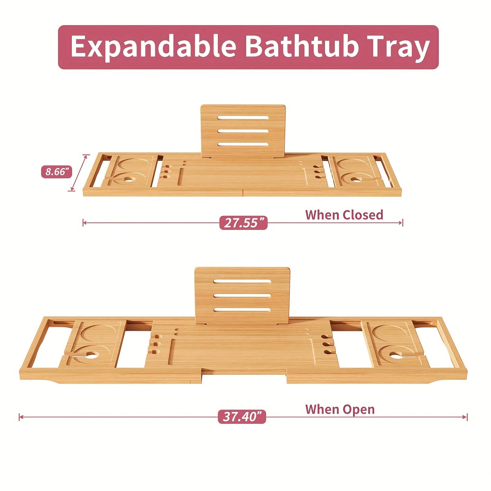 Bandeja de bambú para bañera,  - Home Essentials Bathroom Organizer reseña y precio