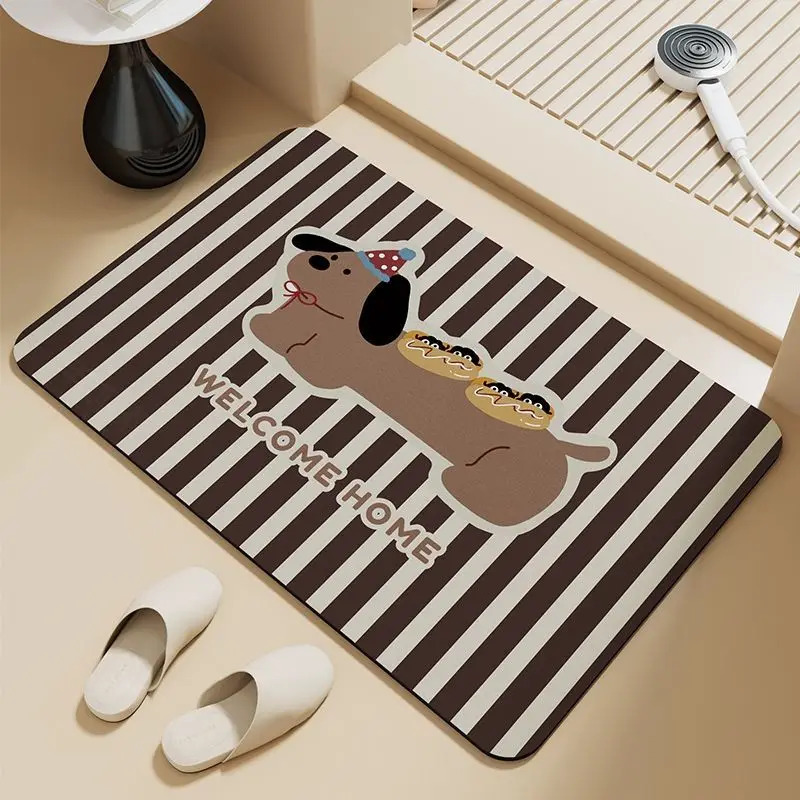 VIKAMA Alfombra de baño a raya - Zara Home Bathroom Rug reseña y precio