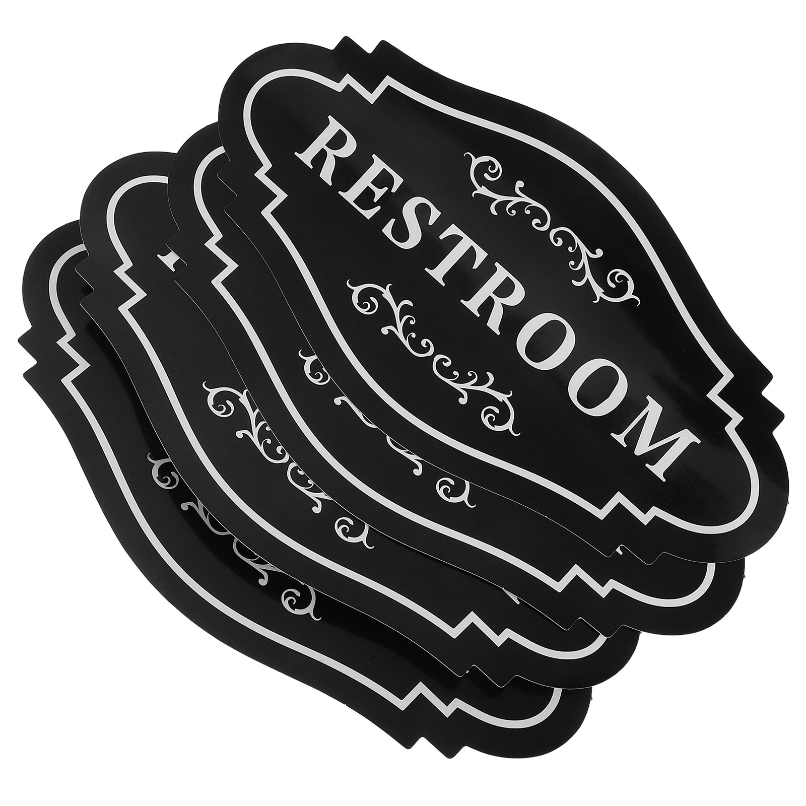 4 pegatinas de vinilo negras p - Home Bathroom Signs reseña y precio