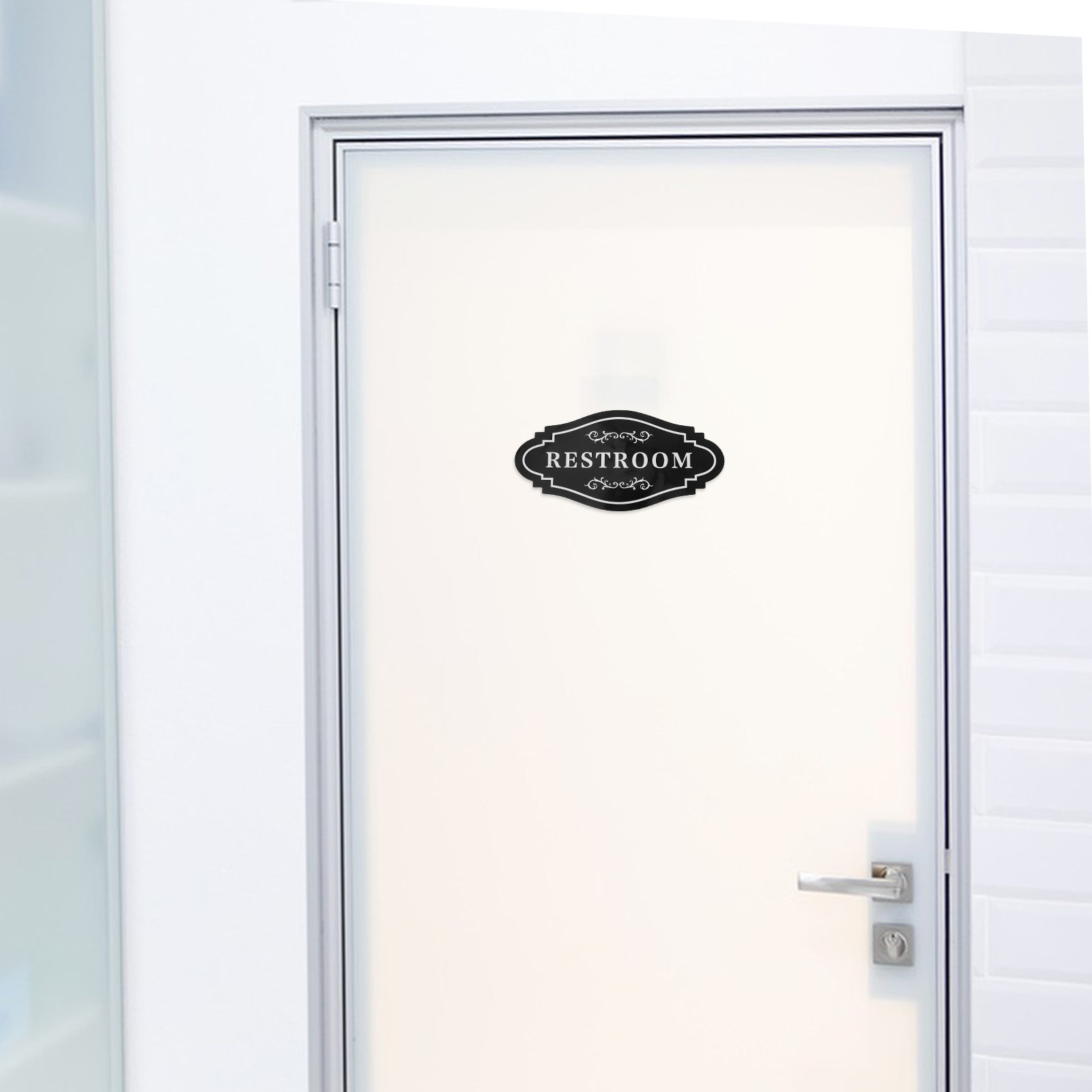 4 pegatinas de vinilo negras p - Home Bathroom Signs reseña y precio