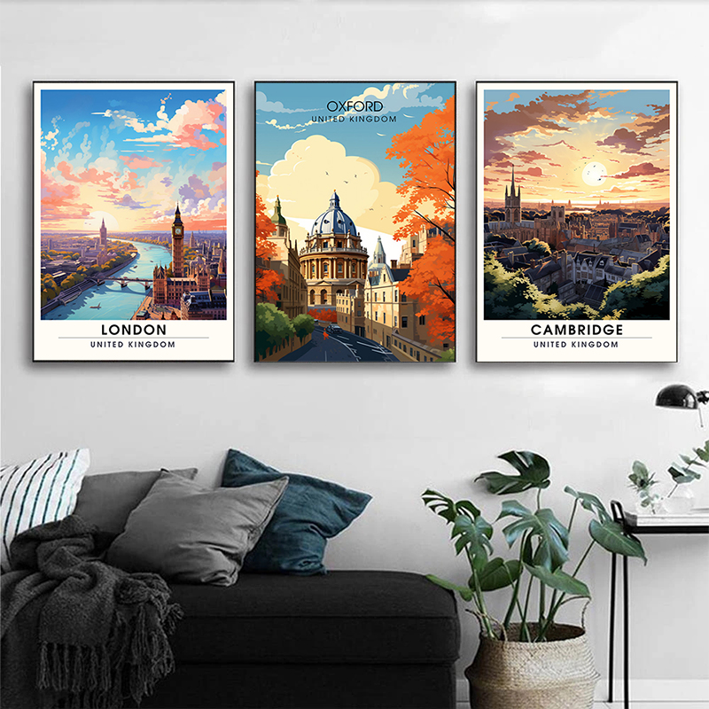 Pósteres de viaje para decorac - Home Bathroom Painting Ideas reseña y precio