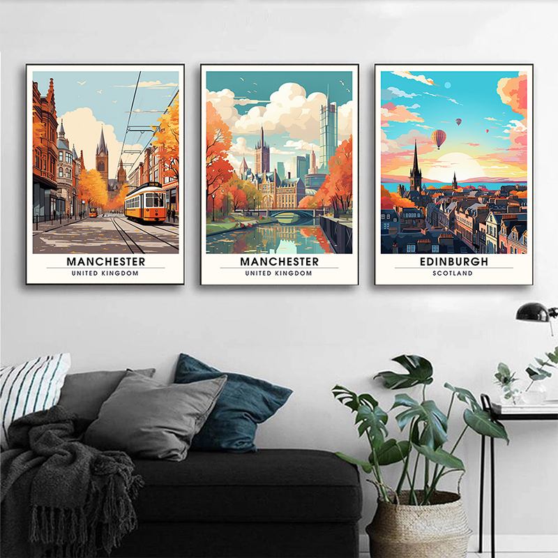 Pósteres de viaje para decorac - Home Bathroom Painting Ideas reseña y precio
