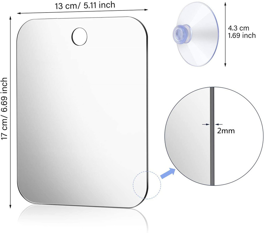 1 Uds espejo acrílico con succ - Shaving Mirror Suction reseña y precio